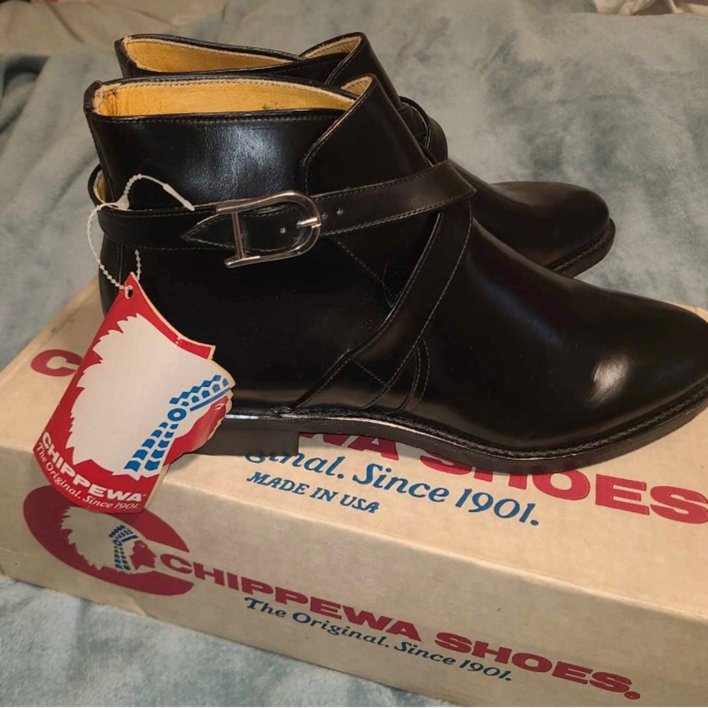 Chippewa Mens Black Leather Ankle Boots - Picture 3 of 8